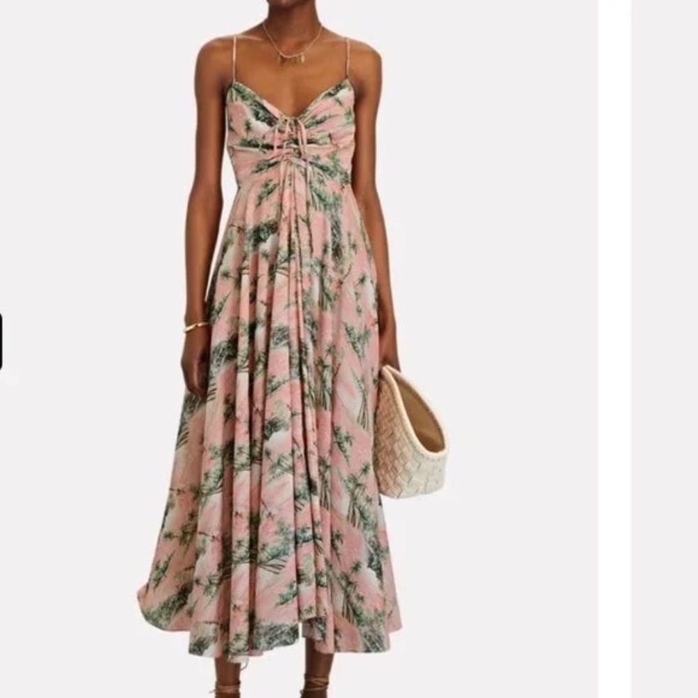 Cara Cara Maidstone Hawaiian Pink Hawp Midi Dress S